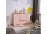 Cassettiera, 2 Ante E 3 Cassetti, Rosa 120 X 39 X 78 Cm