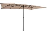 Costway Ombrellone Doppio 426X265Cm, Ombrellone Rettangolare, Protezione Uv, Ombrellone Da Giardino Grande Xxl, Ombrellone Da Patio Con Manovella, Ombrellone Da Mercato Per Piscina, Terrazza, Giardino
