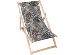 Dreamroots Sdraio Pieghevole In Legno Fino A 130 Kg, Sdraio Pieghevole Con Regolazione Dell'inclinazione Dello Schienale In 3 Fasi, Vintage Tropical