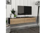 Mobile Tv 'Toivakka' 135X31X25Cm Nero / Rovere