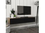 Mobile Tv 'Toivakka' 135X31X25Cm Rovere / Nero