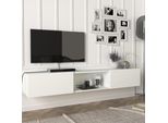 Mobile Tv 'Paltamo' 180X31X29,5Cm Bianco
