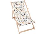 Sdraio Dreamroots Pieghevole In Legno Fino A 130 Kg, Sdraio Pieghevole Con Regolazione Dell'inclinazione Dello Schienale In 3 Fasi, Terrazzo Vintage
