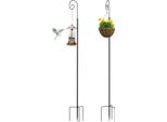 Wisfor 2PCS Gancio Da Pastore In Metallo, Bastone Da Giardino Con Gancio Per Luci Solari, Lanterne, Luci Di Natale, Matrimoni, Cesti Per Piante, Palline Da Fiori