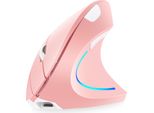 Mouse Verticale Senza Fili Da 2,4 G, Ricaricabile, Verticale, Mouse Ergonomico, 3 Livelli Dpi Regolabili, Luce Scorrevole Rgb, Plug-And-Play, Rosa