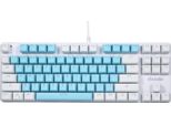 Docooler Tastiera Meccanica A 87 Tasti, Illuminazione Mista | 9 Effetti Di Luce | Tasti Flottanti | Copritasti A Iniezione Bicolore | Interruttore Blu, Blu+Bianco