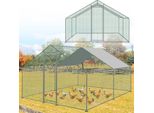 Yakimz 3X3X2M Pollaio Pollaio Galvanizzato Gabbia Per Conigli Gabbia Pollaio Tetto Pe