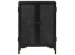 Syfax™ Credenza Nera 55X30X77 Cm In Legno Massello Di Mango E Ferro