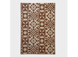 Homescapes Tappeto Da Esterno Resistente Alle Intemperie Marrone-Beige 122 X 182 Cm, Tappeto Da Giardino Reversibile Con Motivo A Piastrelle Per Balcone, Terrazza, Cucina, Corridoio E Giardino D'inverno