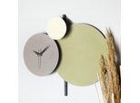 Opviq, Pavimento - Verde, Orologio Decorativo Da Parete In Metallo, 100 % Metallo, Verde, 48 X 48 Cm