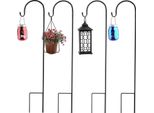 Wisfor 8 Pezzi Bastone Da Giardino Con Gancio Da Pastore, Bastone Per Lanterna Con Gancio, Bastone Per Lanterna Da 90 Cm Bastone Decorativo Per Decorazioni Per Matrimoni, Mangiatoie Per Uccelli, Luci Di Natale, Lanterne, Luci Solari, Nero