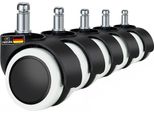 Rollix Rotelle Per Sedie Da Ufficio Rotelle Per Pavimenti Rigidi Rotelle Per Sedie, Rotelle Per Sedie Executive - Silenziose E Senza Graffi 11 Mm [Set Di 5]