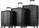 Flieks Set Di Valigie 3 Pezzi, Trolley Rigido Da Viaggio Set Di Valigie 3 Pezzi, Bagaglio A Mano Valigia Rigida Con Ruote Piroettanti, Nero