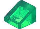Lego: 100X Mattoncini Inclinati/Pendenza In Verde Trasparente