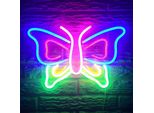 Luce Led Neon, Applique Decorativa, Farfalla Colorata, Circa 30 X 24 X 2 Cm