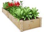Costway Letto Da Giardino Rialzato In Legno, 240 X 60 X 25 Cm, Fioriera Per Ortaggi, Fiori, Erbe, Frutta, Fioriera Letto Di Fiori Letto Di Erbe Letto Di Piantagione Per Cortile, Giardino, Prato