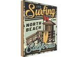 Vianmo Insegna In Legno 40X30 Cm Ist Surfing Time North Beach