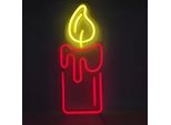 Luce Led Neon, Applique Decorativa, Candela Rossa, Circa 17 X 40 X 2 Cm
