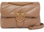 Pinko Pelle Borsa A Tracolla Borsa A Tracolla Love Puff Classic Cl Sheep Nappa Ginger Biscuit - Antique Gold Grigio Talpa
