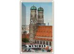 Vianmo Insegna Di Latta 18X12 Cm MüNchen Altstadt Frauenkirche