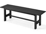 Panca Da Giardino Costway Resistente Alle Intemperie, Panca A 2 Posti Con Portata Fino A 300 Kg, Panca Da Parco Per Tutte Le Stagioni In Hdpe, Panca Da Patio Senza Schienale Per Giardino, Parco, Balcone, 120 X 36 X 40,5 Cm (Nero)