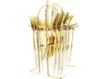 Set Di Posate Da 24 Pezzi Con Supporto In Acciaio Inox 18/10 Forchetta Coltello Cucchiaio Stoviglie In Ceramica DS006