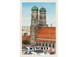 Vianmo Insegna In Legno 30X20 Cm MüNchen Altstadt Frauenkirche