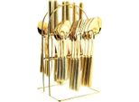Set Di Posate Da 24 Pezzi Con Supporto In Acciaio Inox 18/10 Forchetta Coltello Cucchiaio Stoviglie In Ceramica DS008