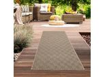 Tappeto Per Esterni Robusto E Resistente Alle Intemperie - Motivo A Rombi Beige/Nero Dimensioni - 80 X 150 Cm