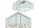 Yakimz 3X3X2M Pollaio Recinto Per Animali Recinto Per Animali Ruspanti Con Tetto Ombreggiante In Pe, Struttura In Acciaio Zincato, Recinzione Esterna Utilizzato Per Polli, Pollai, Piccoli Animali