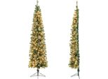 Costway 210Cm Mezzo Albero Di Natale Artificiale Illuminato, Albero Di Natale Con 150 Luci Led, Albero Di Natale Angolare Con Supporto In Metallo, Albero Di Natale Artificiale, Per Ufficio, Casa, Festa