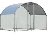Costway Pollaio Invernale, Recinto Per Polli In Metallo Zincato, Recinto Per Polli Con Porta Chiudibile E Tetto A Cupola E Rete Metallica, Recinto Per Polli Piccoli Animali E Conigli (190 X 280 X 195 Cm)