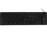 Tastiera Silenziosa Usb In Silicone Impermeabile A 108 Tasti, Pieghevole, Antigoccia, Lavabile, Tastiera Morbida, Nera
