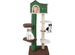 Costway 153 Cm Di Altezza, Tiragraffi Multipiano Con Casetta, Tiragraffi Rivestito In Sisal E 5 Piattaforme In Peluche, Centro Attività Per Gatti Con Protezione Antiribaltamento, Mobili Per Gatti Da Interno