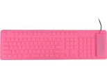 Tastiera Silenziosa Usb In Silicone Impermeabile A 108 Tasti, Pieghevole, Antigoccia, Lavabile, Tastiera Morbida, Rosa