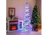Costway Albero Di Natale A Spirale A Led, Albero Di Natale Illuminato Da 210 Cm, 341 Led, 34 Modalità Di Illuminazione, Pieghevole, Albero A Spirale A Led Con Stella, Albero Di Natale In Metallo Poliestere, Decorazione Natalizia Per Interni Ed Esterni