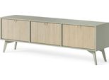 Moderna Credenza, Mobile Tv, Mobile Tv - Elegante Eucalipto E Marrone - Facile Montaggio (L:158Cm X H:52Cm X P:38Cm)