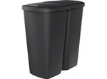 Cestino Per Rifiuti Compacta Duo Con Coperchio - 45 Litri - Colore: Nero