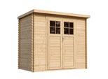 Casetta Da Giardino In Legno Con Pavimento Impregnato, Porta Con Serratura - L142Xl239Xh200 Cm 2,63 M2 -Timbela M310F+M310G