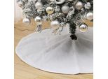Tolletour Coperta Albero Di Natale Coperta Albero Di Natale Bianco Peluche Gonna Tappeto Albero Di Natale Rotondo Feltro Coperta Albero Di Natale In Pelliccia Sintetica Bianco, 90Cm