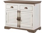 MASSIVMOEBEL24 | Credenza Toulouse #107 In Legno Di Mango Laccato Bianco - 107X45X90