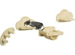 Pawhut Parete Di Arrampicata Per Gatti 4 Tlg, Tiragraffi Per Gatti Con Scale Per Gatti, Amaca, Piattaforma Per Saltare, Tiragraffi Da Parete, Mobili Da Parete Per Gatti Fino A 5 Kg, Peluche, Beige