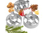 Tagliabiscotti Kadax, Tagliabiscotti Natalizi In Acciaio Inox, Set Di 3 Pezzi