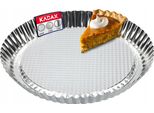 Kadax "Prung"", Stampo Per Crostata In Lamiera Zincata E Antiaderente, 28 Cm, Argento"