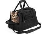 Borsa Per Cani Borsa Da Viaggio Per Cani, Gatti, Animali Domestici - 12 Kg, Borsa Da Viaggio, Formato Bagaglio A Mano, Traspirante, Comoda, Pratica, (Nero)