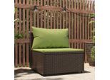 The Living Store Divano Da Giardino Con Cuscini In Poly Rattan Marrone