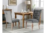 Set Di 2 Sedie Da Sala Da Pranzo Flieks, Sedia Da Cucina Con Gambe In Legno Massiccio, Sedia Imbottita Con Rivestimento In Velluto, Sedie Da Pranzo Sedie Da Soggiorno, Grigio