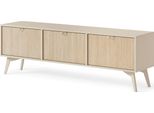 Moderna Credenza, Mobile Tv, Mobile Tv - Elegante Curva E Marrone - Facile Montaggio (L:158Cm X H:52Cm X P:38Cm)