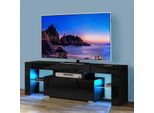 Mobile Tv Con Led, Lavagna Tv 130 X 35 X 45 Cm Nero