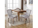 Set Di 2 Sedie Da Sala Da Pranzo Flieks, Sedie Da Cucina Imbottite Con Gambe In Legno Massiccio, Sedia Da Sala Da Pranzo Con Rivestimento In Velluto, Grigio